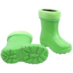 Hellgrüne, gefütterte Kinder-Gummistiefel KOLMAX