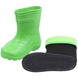 Hellgrüne, gefütterte Kinder-Gummistiefel KOLMAX