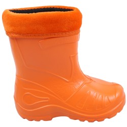 Orangefarbene, gefütterte Kinder-Gummistiefel KOLMAX