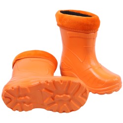 Orangefarbene, gefütterte Kinder-Gummistiefel KOLMAX