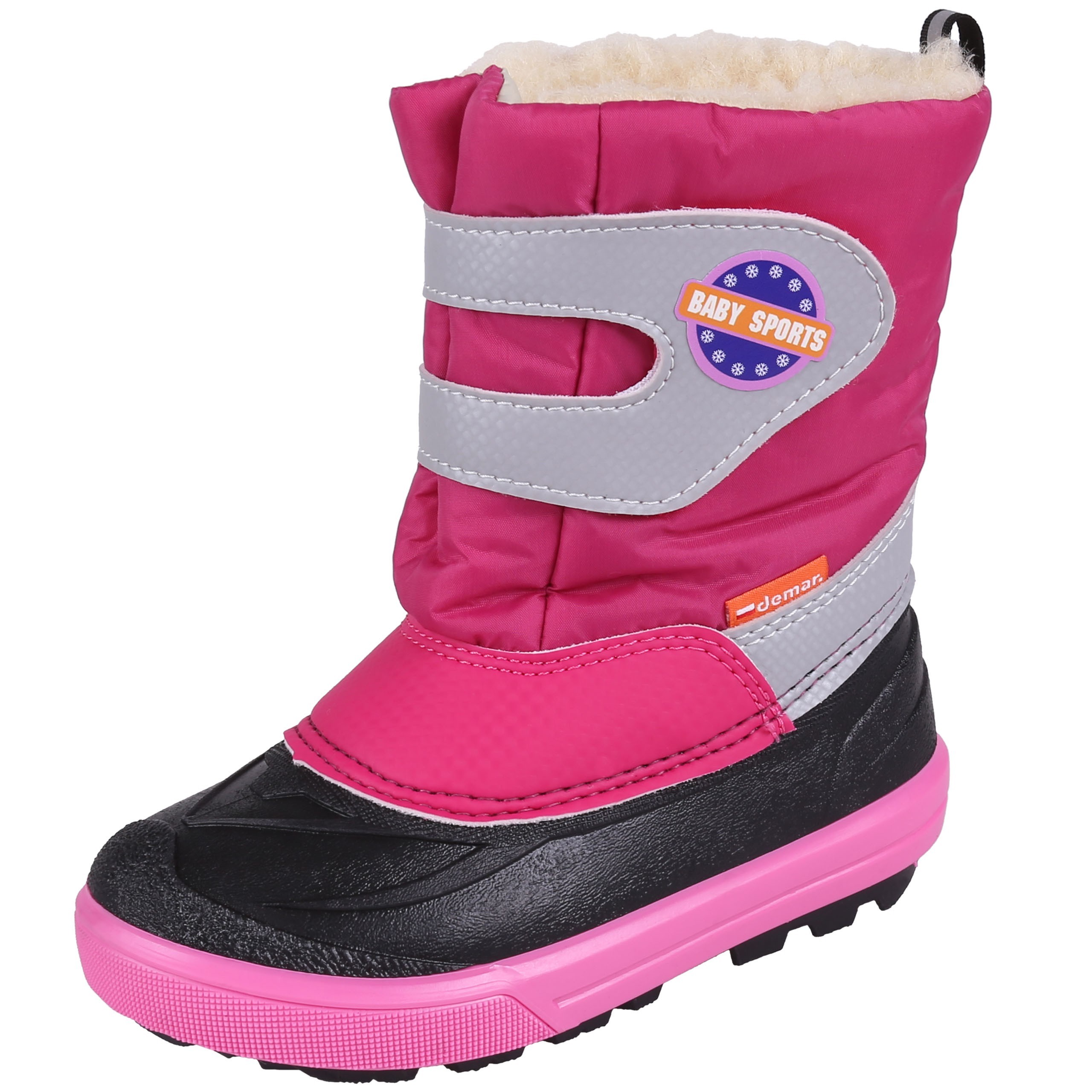 Różowe, dziecięce śniegowce...