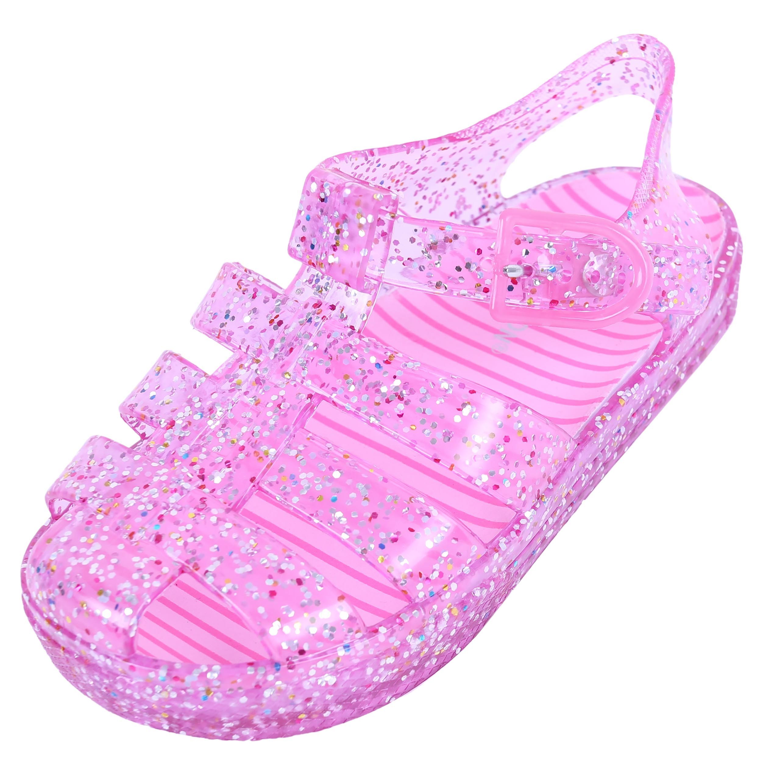 Różowe brokatowe sandałki