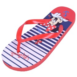 Czerwono-niebieskie japonki w paski Minnie Disney