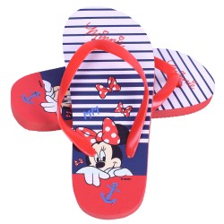 Czerwono-niebieskie japonki w paski Minnie Disney