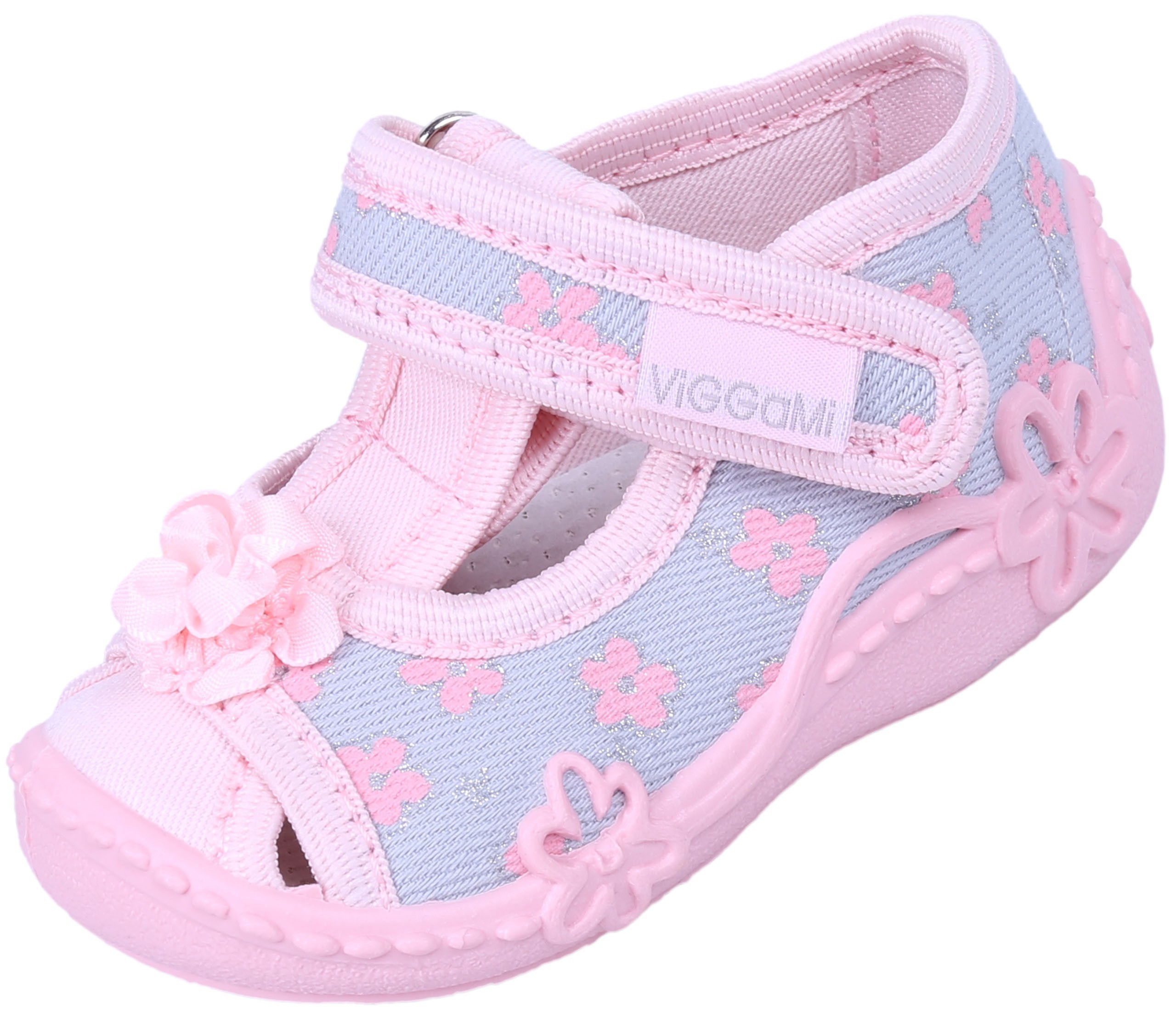 Różowo-szare sandałki,...