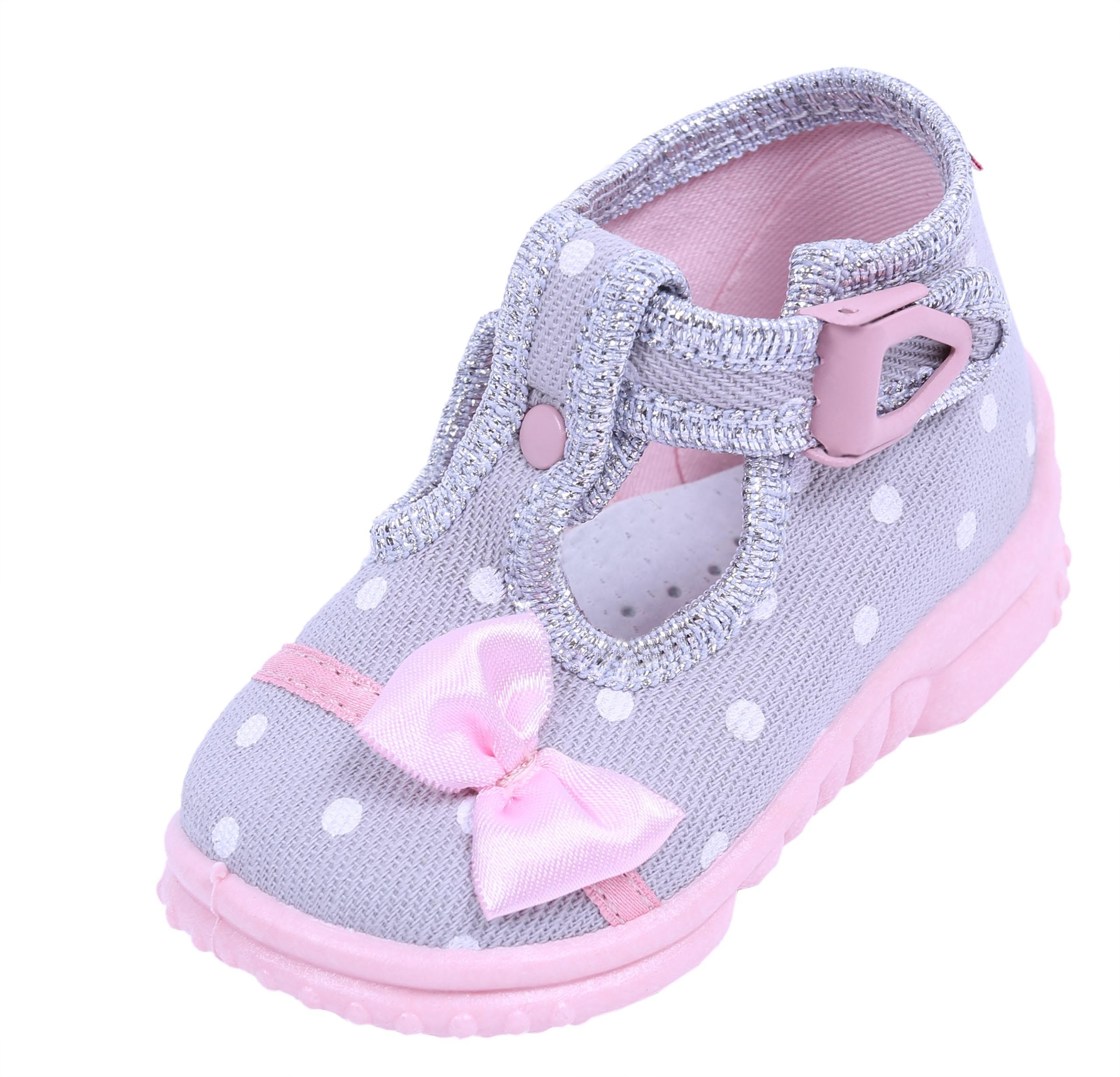 Różowo-szare buciki, kapcie...