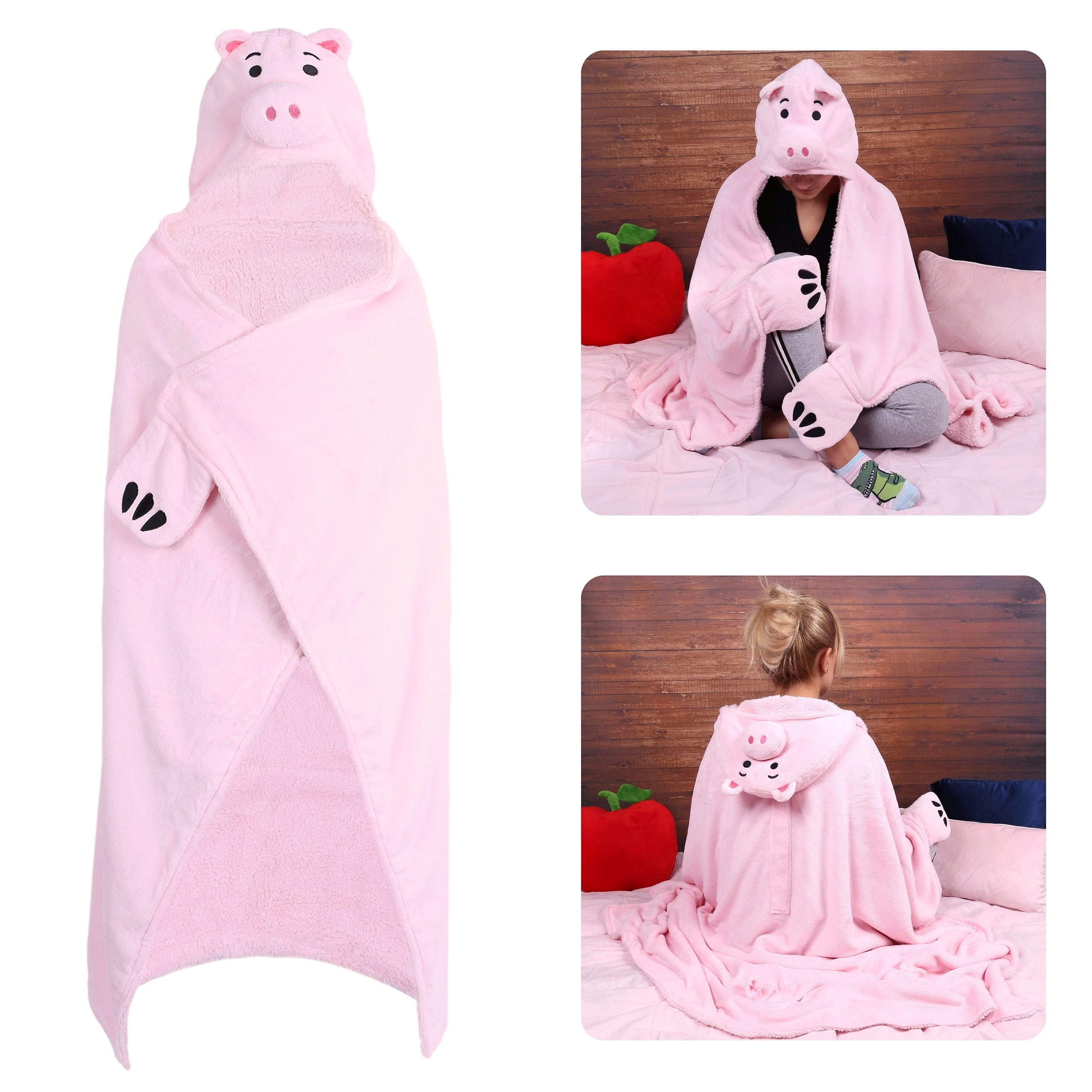 Różowa narzutka/koc z...