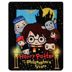 Harry Potter Czarna narzuta/koc 120x150 cm, OEKO-TEX