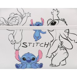 Stitch Disney Biała kosmetyczka podróźna, eko skóra, pojemna 23x18x7cm