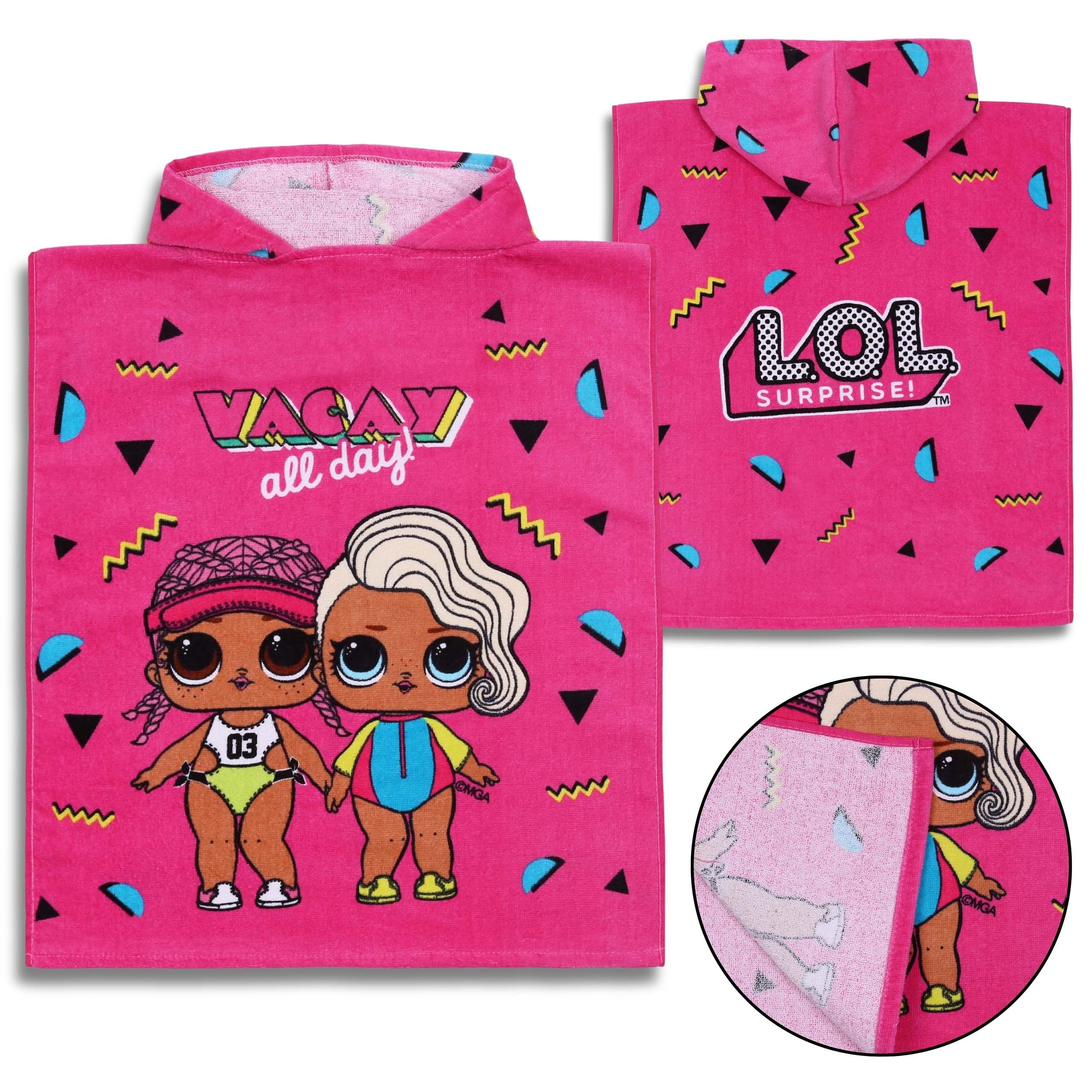 Różowy ręcznik, poncho z...