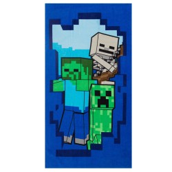 Minecraft Ręcznik bawełniany, granatowy ręcznik 70x140 cm