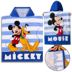 DISNEY Myszka Mickey Pluto Dziecięcy ręcznik, poncho z kapturem dla chłopca 50x115 cm OEKO-TEX