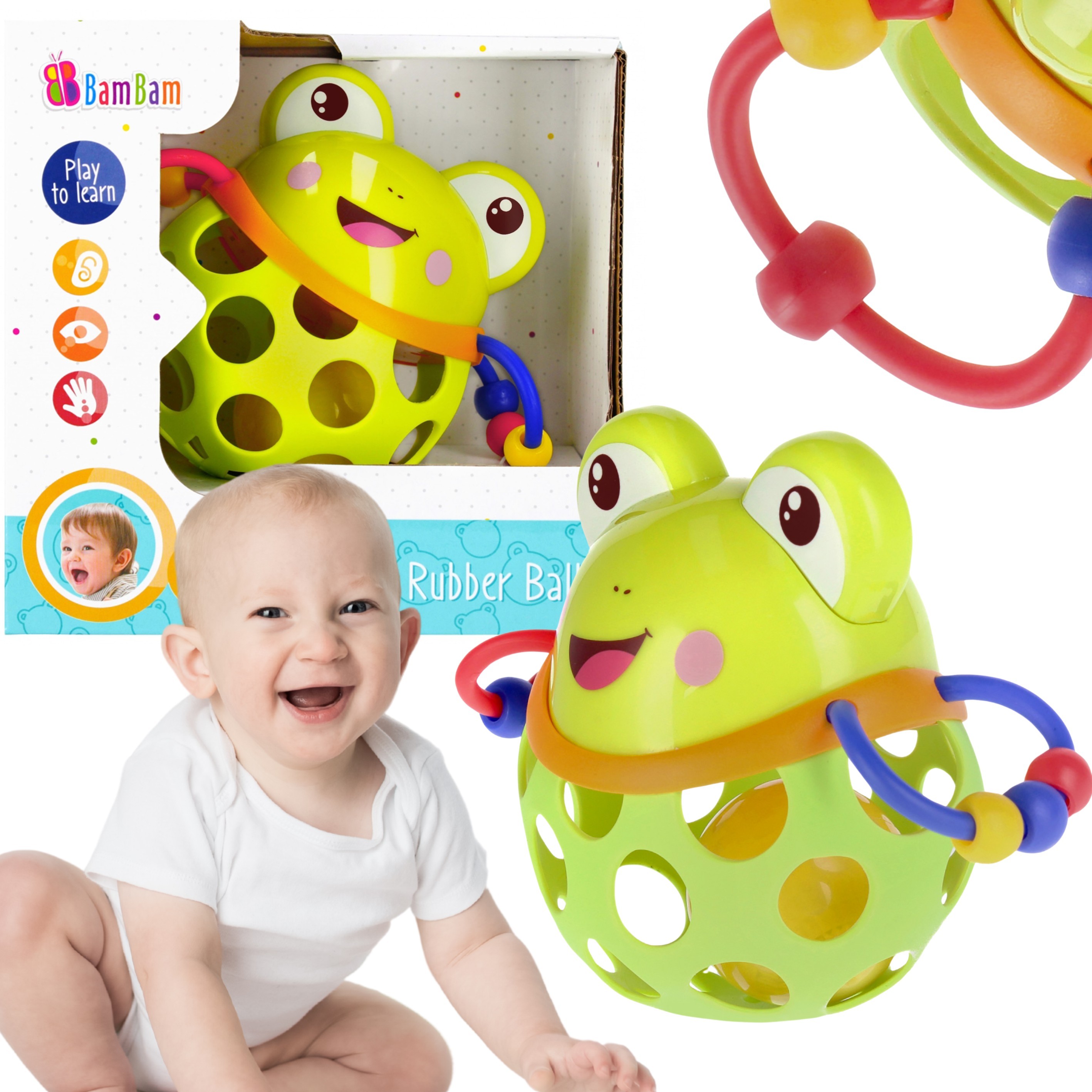 Miękka, gumowa grzechotka...