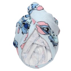 Stitch Disney Bawełniany turban, ręcznik do włosów niebieski