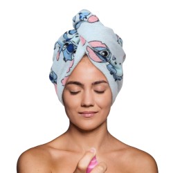 Stitch Disney Bawełniany turban, ręcznik do włosów niebieski