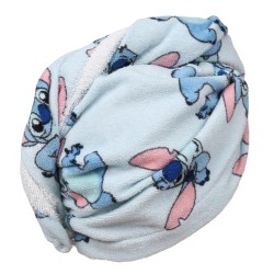 Stitch Disney Bawełniany turban, ręcznik do włosów niebieski