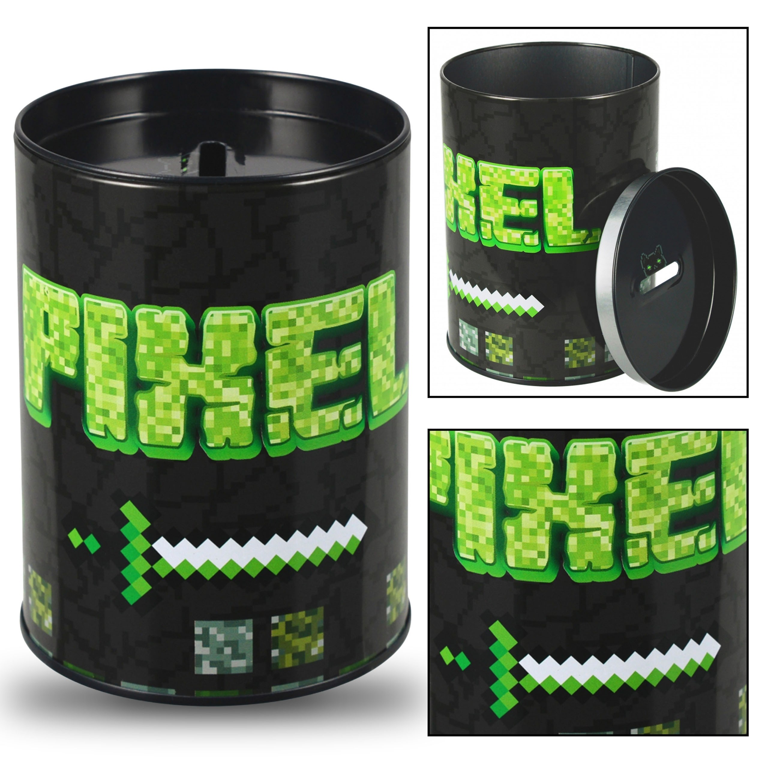 Pixel Metalowa skarbonka,...