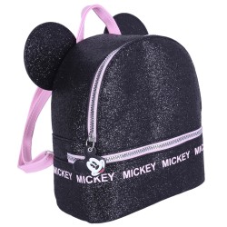 Czarno-różowy, brokatowy plecak Mickey DISNEY