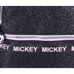 Czarno-różowy, brokatowy plecak Mickey DISNEY