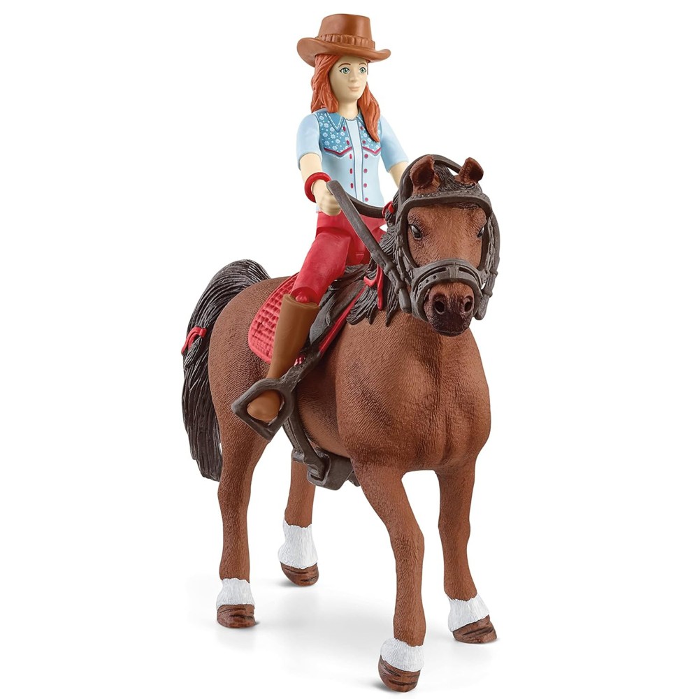 Schleich Horse Club - Figurka Hannah i Cayenne koń, zestaw figurek dla dzieci 5+