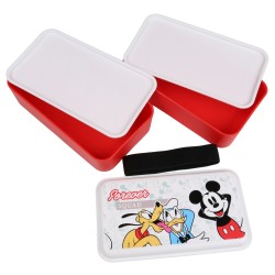 Myszka Mickey Disney 2x biało-czerwony pojemnik na żywność, śniadaniówka 5x5x18,5 cm