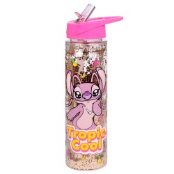 Andzia Lilo i Stitch Disney Plastikowa butelka/bidon ze słomką, transparentna 550ml