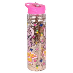 Andzia Lilo i Stitch Disney Plastikowa butelka/bidon ze słomką, transparentna 550ml