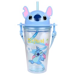 Disney Stitch Transparentny kubek ze słomką/bidon 450ml