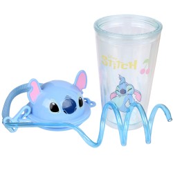 Disney Stitch Transparentny kubek ze słomką/bidon 450ml