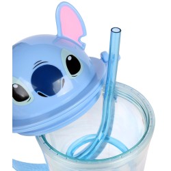 Disney Stitch Transparentny kubek ze słomką/bidon 450ml