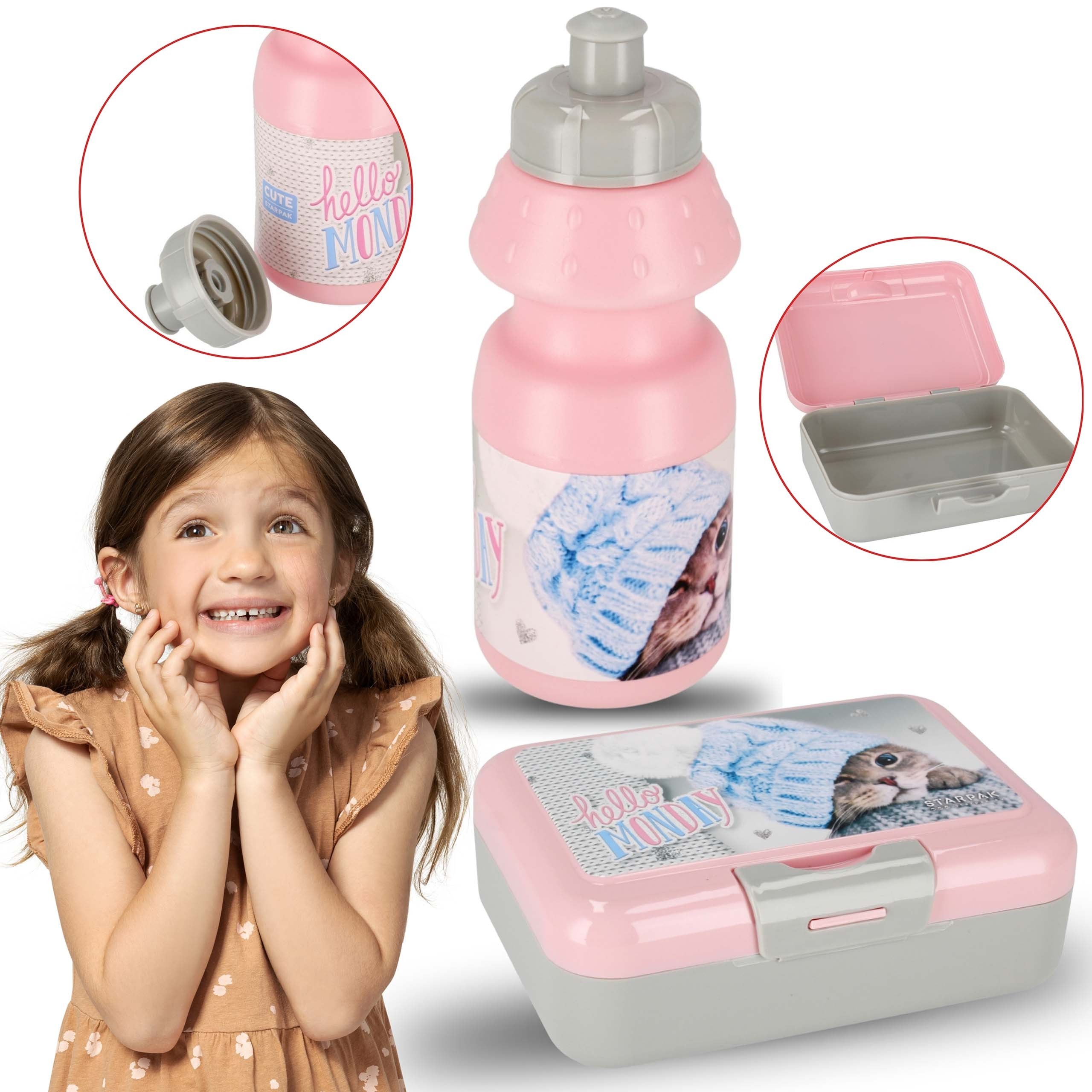 Kotek Różowy zestaw bidon...