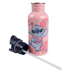 DISNEY Stitch stalowy bidon, różowa butelka z ustnikiem i rączką 500ml