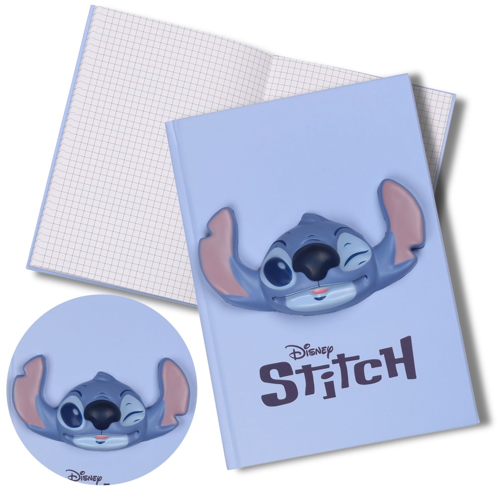 DISNEY Stitch Zeszyt/notes w kratkę, w niebieskiej oprawie A5