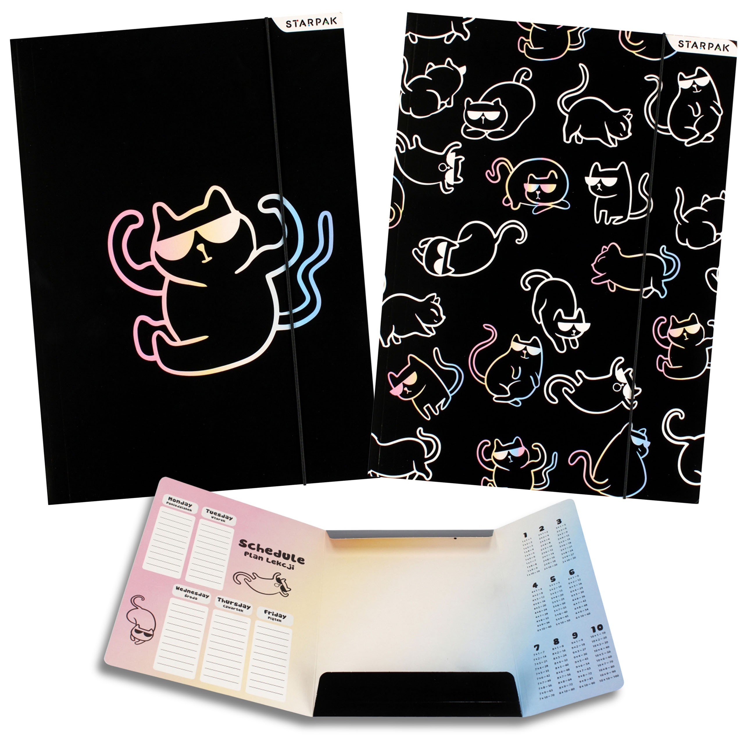 Kotki Czarna teczka z gumką...