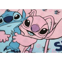 Stitch i Andzia Disney Błękitno różowy komplet pościeli, bawełniana pościel 135x200 cm