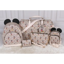 DISNEY Myszka Mickey Beżowa torebka, pikowana, złoty łańcuszek 24x15 cm