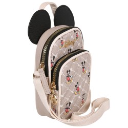 DISNEY Myszka Mickey Beżowa mini torebka, saszetka na pasku 17x11x5 cm