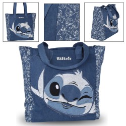 Disney Stitch Jeansowa torebka damska na ramię, shopperka 36x36x15 cm