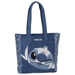 Disney Stitch Jeansowa torebka damska na ramię, shopperka 36x36x15 cm