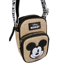 Myszka Mickey Disney Słomkowa, pleciona mini torebka/saszetka na pasku 18x7x12 cm