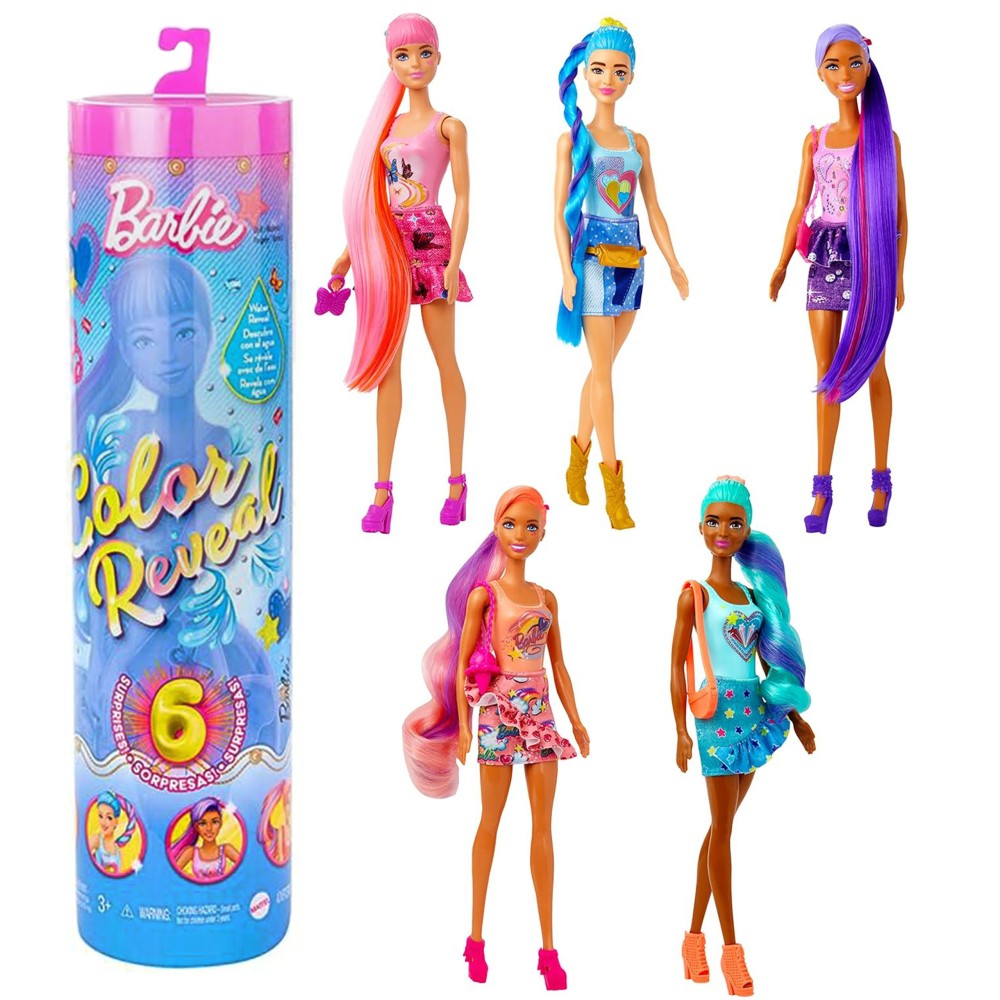 Barbie Color Reveal - Lalka seria totalny dżins, niespodzianka