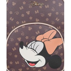 Disney Myszka Minnie Brązowy plecak skórzany, damski plecak miejski 34x24x12 cm