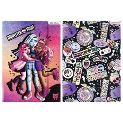 Monster High Kolorowa teczka z gumką, teczka szkolna A4 dla dzieci, plan lekcji