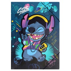 DISNEY Stitch Kolorowa teczka z gumką A3 dla dzieci, plastikowa, wytrzymała, teczka szkolna