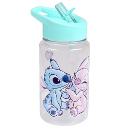 DISNEY Andzia i Stitch Butelka z ustnikiem i rączką, bidon szkolny dla dziewczynki 450ml