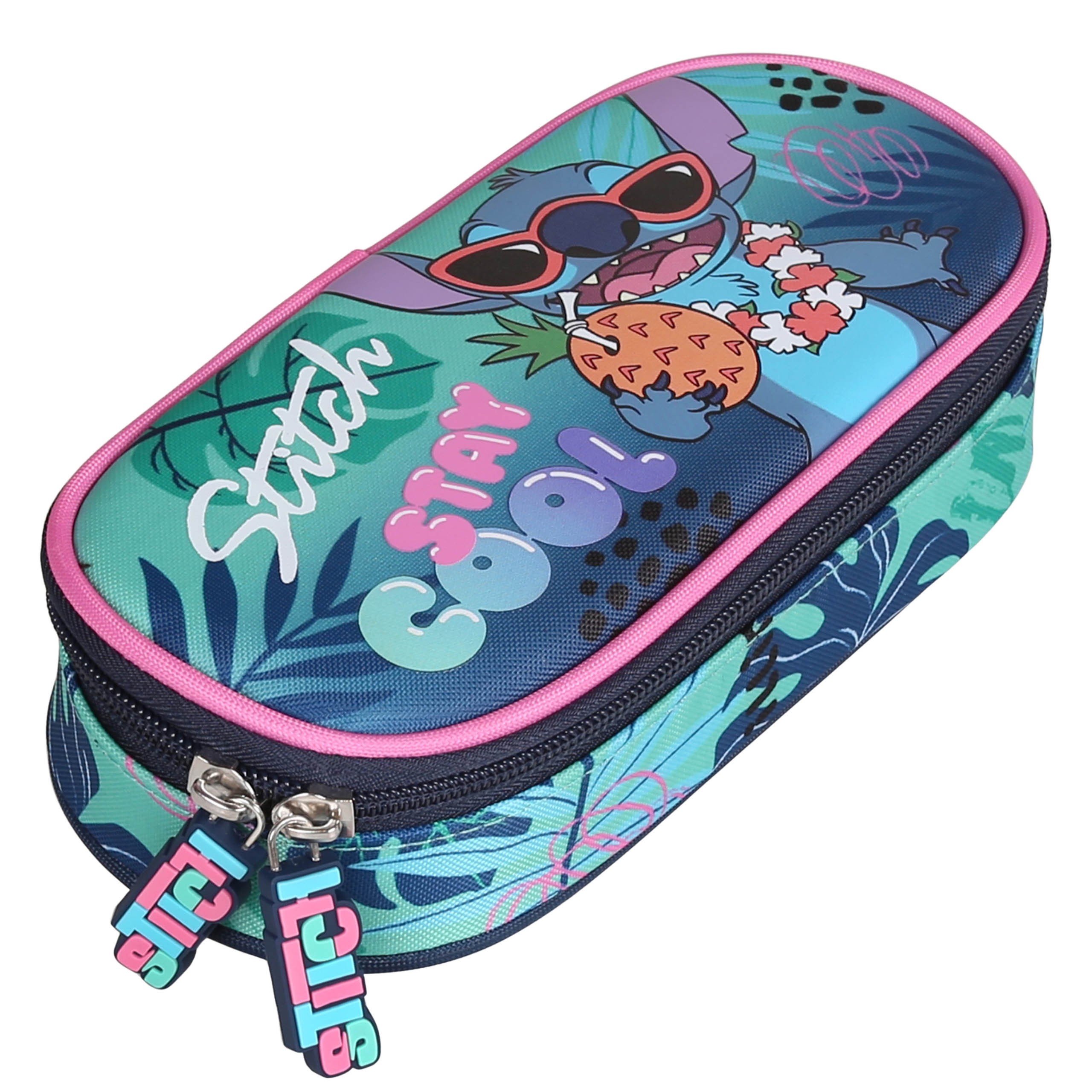 DISNEY Stitch ALOHA KOMOROWY piórnik szkolny, saszetka dla dziewczynki 5x20x9cm
