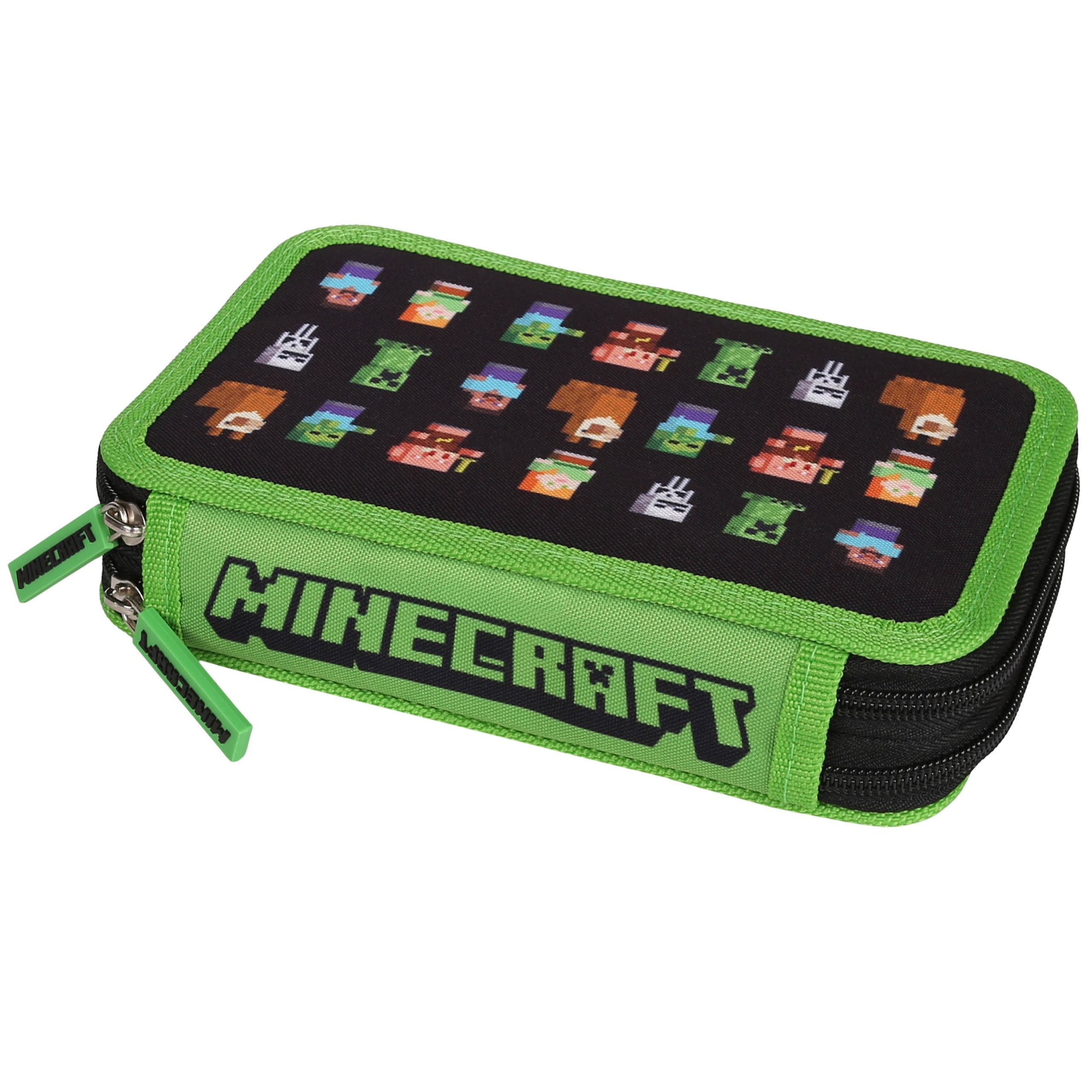 Minecraft Piórnik DWUKLAPOWY bez wyposażenia DLA GRACZA, ROZKŁADANY piórnik szkolny dla chłopca