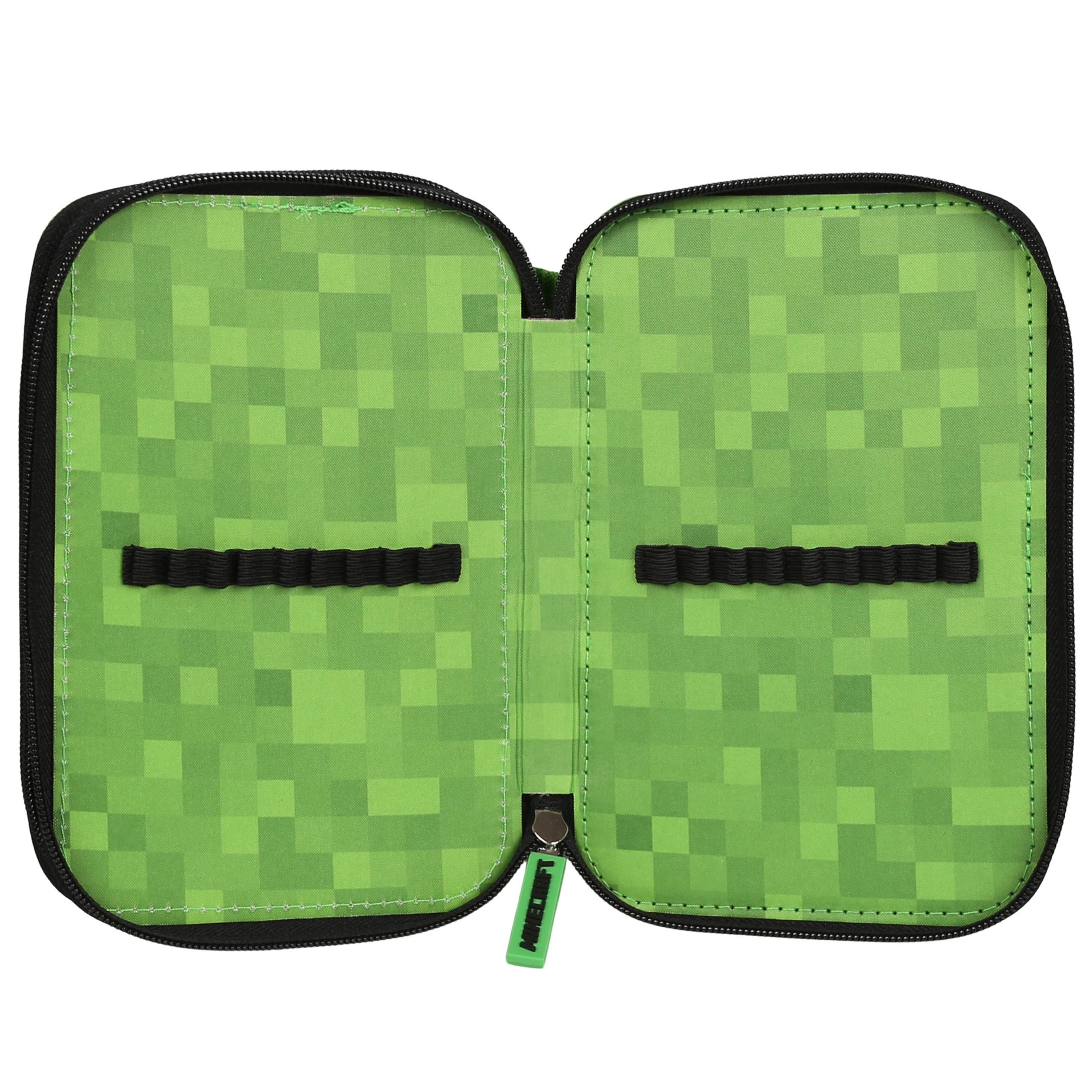 Minecraft Piórnik DWUKLAPOWY bez wyposażenia DLA GRACZA, ROZKŁADANY piórnik szkolny dla chłopca