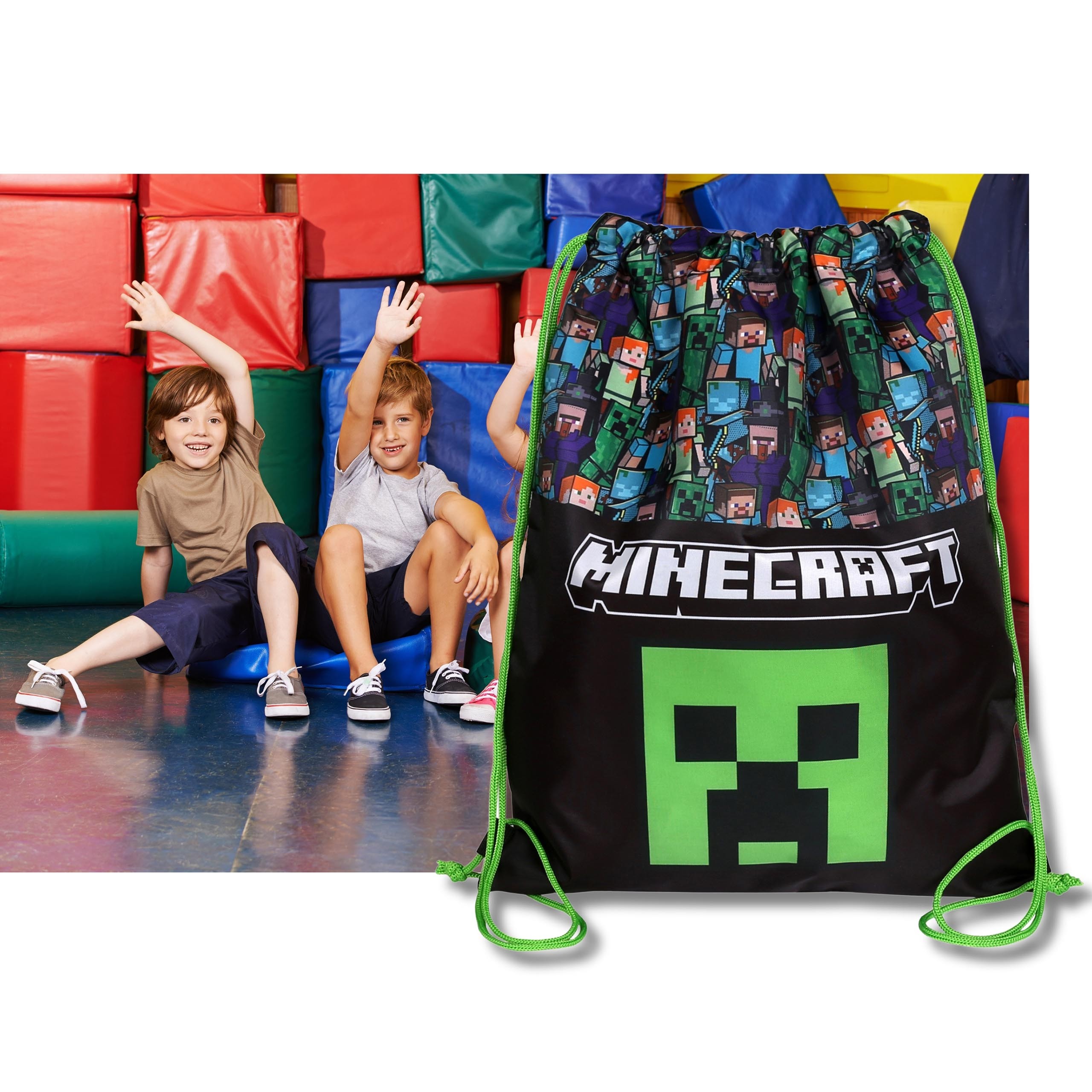 Minecraft Creeper Szkolny worek na buty NA WF, TRENINGOWY dla gracza 32x40 cm