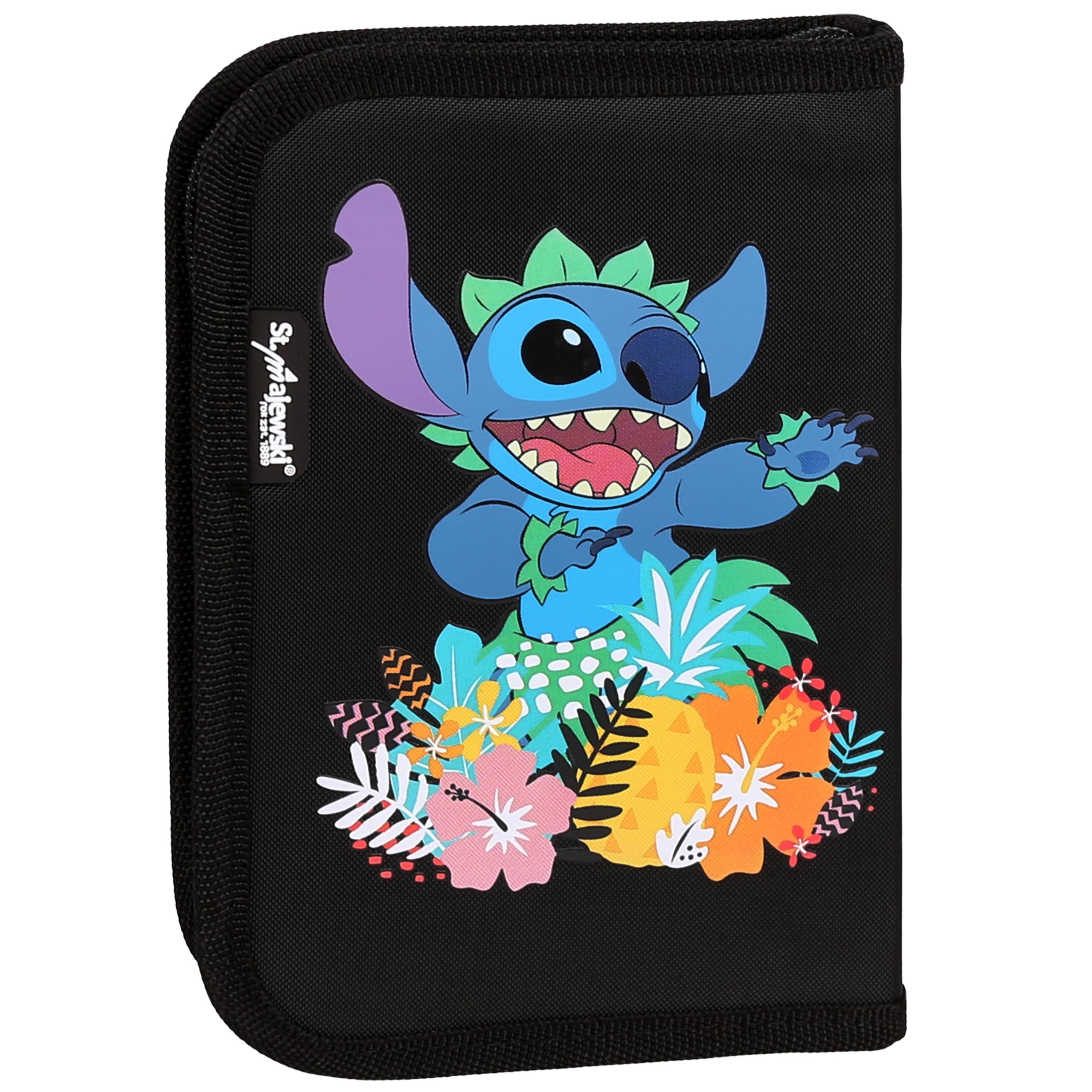 DISNEY Stitch ALOHA Piórnik DWUKLAPOWY bez wyposażenia, ROZKŁADANY piórnik szkolny dla dziewczynki